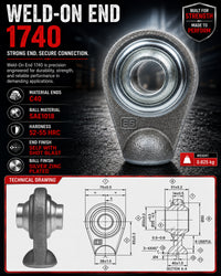 Weld-On End 1740 - Set of 2